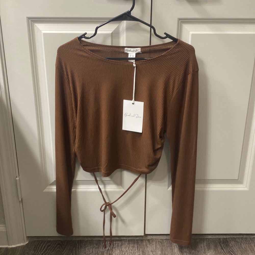 Birch and Stone Open Back Long Sleeve Crop